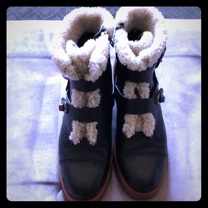 Coach Shearling Bootie Black Size 8.5